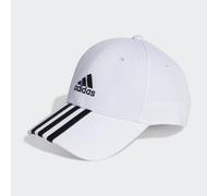 adidas Unisex 3-Stripes Cotton Twill Baseball Cap, White/Black, M