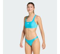 Bustier-Bikini ADIDAS PERFORMANCE "3-STREIFEN V-BACK BIKINI", Damen, Gr. 46, N-Gr, lucid cyan, flash aqua, Obermaterial: 78% Polyester, 22% Elasthan, Bikini-Sets (13178651-46) lucid cyan, flash aqua