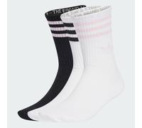 Sportsocken ADIDAS ORIGINALS "3S CREW S 3P", Herren, Gr. L (43/45), weiß (weiß, schwarz, clear pink), Obermaterial: 49% Baumwolle, 48% Polyester, 2% Elasthan, 1% sonstige Fasern, Socken Sportsocken, f