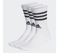 3-Streifen Cushioned Crew Socken, 3 Paar White / Black 46-48