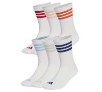 3-Streifen Cushioned Crew Socken, 6 Paar Unisex-White-40-42