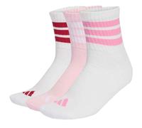3-Streifen Cushioned Sportswear Mid-Cut Socken, 3 Paar Unisex-Clpink / White-40-42