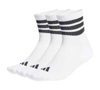 adidas Unisex 3 STRIPES CUSHIONED SPORTSWEAR MID CUT SOCKS 3 PAIR PACK, white/black/black, 6.5-8