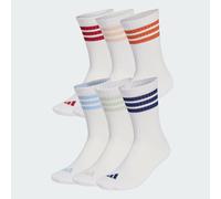 3-Streifen Essentials Cushioned Crew Socken 6er-Pack White / Active Maroon / Fox Orange / Dark Blue 34-36