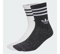 3-Streifen Glitzer Crew Socken, 2 Paar Black / White 43-45