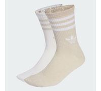 Sportsocken ADIDAS ORIGINALS "3-STREIFEN GLITZER CREW, 2 PAAR", Herren, Gr. M (40/42), ice gold metallic, weiß, Obermaterial: 48% Baumwolle, 36% Polyester, 7% metallisierte Fasern, 6% Polyamid, 3% Ela