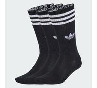 3-Streifen High Crew Socken, 3 Paar Black / Black / Black 31-33