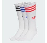 3-Streifen High Crew Socken, 3 Paar White / Lucid Red / Lucid Blue 37-39