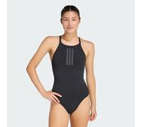 adidas Women's 3-Stripes HIGH Neck 2-Way Straps PEACHSOFT Swimsuit, Black, 34