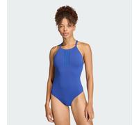 Adidas 3 Stripes High Neck 2-way Straps Peachsoft Swimsuit Blau 34 Frau
