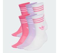 3-Streifen Kids Crew Socken 6 Para White / Pink Fusion / Powder Plum Mel. 28-30