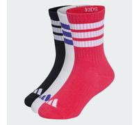 3-Streifen Kids Socken, knöchellang, mit Polsterung, 3er-Pack Black / Power Pink / Frozen Purple 31-33