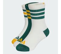 3-Streifen Kids Socken, knöchellang, mit Polsterung, 3er-Pack Off White / Collegiate Green / Off White 34-36