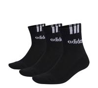 3-Streifen Linear Half-Crew Cushioned Socken, 3 Paar Black / White 40-42