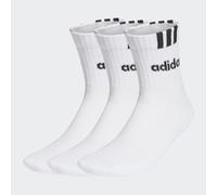 3-Streifen Linear Half-Crew Cushioned Socken, 3 Paar White / Black 34-36