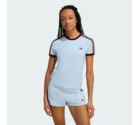 3-STREIFEN SLIM T-SHIRT Crystal Sky / Maroon M