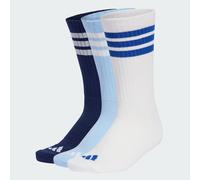 3-Streifen Socken, knöchellang, mit Polsterung, 3er-Pack Dark Blue / White / Glow Blue 43-45