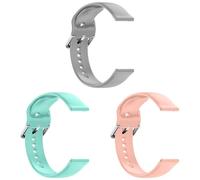 3 Stück 22mm Silikon Armband Kompatibel mit Amazfit GTR 4/GTR 3/GTR 3 Pro/GTR 2/GTR 2e /GTR 47mm Armband, Weiches Silikon Sport Armbänder Ersatzbänder für Männer (Grey+Pink+Mint Green, One Size)