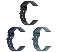 3 Stück 22mm Silikon Armband Kompatibel mit Amazfit Stratos 3/Stratos 2s/Stratos 2/Stratos Armband, Weiches Silikon Sport Armbänder Ersatzbänder für Männer Frauen (Black+Dark Blue+Navy, One Size)