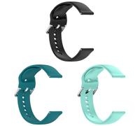 3 Stück 22mm Silikon Armband Kompatibel mit Fossil Men's Gen 6 44 Armband, Weiches Silikon Sport Armbänder Ersatzbänder für Männer Frauen (Black+Green+Mint Green, One Size)
