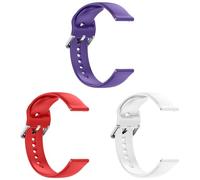 3 Stück 22mm Silikon Armband Kompatibel mit Fossil Men's Gen 6 44 Armband, Weiches Silikon Sport Armbänder Ersatzbänder für Männer Frauen (Purple+White+Red, One Size)