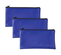 3 Stück 27 x 15 cm Kunstleder-Geldbeutel, Geldbeutel, Geldbeutel, Geldbeutel, kleine Werkzeugtasche, wasserdichte Ledertasche für Münzen, Kosmetik, blau, 27 x 15cm (L x W)