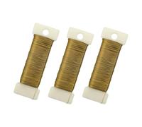 3 Stück 50m Basteldraht Gold 0,3 mm - Schmuckdraht für Floristik & DIY - Metall-Drahtrolle Goldfarben für die Herstellung von Schmuck,Blumenarrangements, Dekorationsartikeln und Pflanzenstützen
