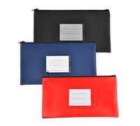 3 Stück Banktasche, 28x15cm Geldtasche aus Kunstleder, A5 Dokumentenmappe mit Reißverschluss und Fenster zur Beschriftung, Wasserdichte für Schule, Haushalt und Business (C)