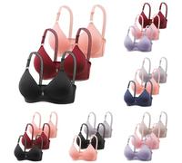 3 Stück BH Damen Ohne BüGel Damen BH mit Push Up Gepolstert Bralette BHS ohne Bügel Nahtloser Bequemer Softschalen BH