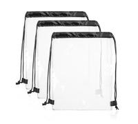 3 Stück Durchsichtiger Beutel Mit Kordelzug, Wasserdichter Turnbeutel, Rucksack Mit Doppeltem Kordelzug, Faltbare Aufbewahrungstasche Für Sportbekleidung