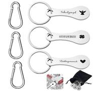 3 Stück Einkaufswagenlöser Schlüsselanhänger Abziehbar Einkaufswagenchip mit Beutel, Metall Einkaufschip für Einkaufswagen, Glücksbringer, Lieblingsmensch, Schutzengel, Beste Valentinstagsgeschenke