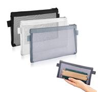 3 Stück Etui Stifte,Mäppchen,Transparente Federmäppchen,Beutel Stifteetui Clear,Exam Pencil Pouch Tragbares,Schreibwarenetui,Kosmetiktasche,Case,für Schule Bürobedarf,Kosmetik,Aufbewahrungsbeutel