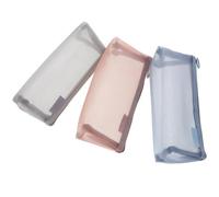 3 Stück Federmäppchen Große für Schüler, Transparentes Netz | Spacious Design, Multifunktional, für Schule und Makeup Pouch, Mesh, Klar, Leichtes Aufbewahrungszubehör
