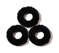 3 Stück Haargummi Ohne Beschädigung, Plüsch Haargummis Mädchen, Weiche Dicke Haarband Haarschmuck Damen-Schwarz-D:7cm(2.75inch)