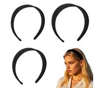 3 Stück Haarreifen Damen,Stirnbänder,Headband,Gepolsterte Einfaches Stirnband,Rutschfestes Haarband,Samt,Solides,für Mädchen,Hartes Kunststoff-Kopfband Mode,Breit,Mittel und Dünn,Haarschmuck Mädchen