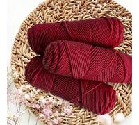 3 Stück je 100g gestrickte Wolle, weiches Strickmaterial für selbstgemachte Schals, Puppen, handgefertigte Geschenke