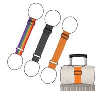 3 Stück Koffergurt, 2026 New Koffer Kofferbänder, Robuster Koffer Gurtband Verstellbare, Universelle Luggage Strap für Duffle, Trolley, Geldbörse, Reisen, Flugreise (Regenbogen, Schwarz, Orange)