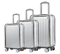 3 Stück Kofferschutzhülle Transparent, 20+24+28 Zoll Koffer Set, PVC Kofferhülle, Wasserdicht Staubdicht Kofferüberzug Schutzhülle Koffer Hüllen Kofferschutzhülen Suitcase Cover Überzug Abdeckung