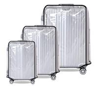 3 Stück Kofferschutzhülle Transparent 20+24+28 Zoll PVC Gepäckabdeckung Koffer Schutzhülle Wasserdicht Kofferhülle Kofferüberzug Reisekoffer-Schutzhülle Durchsichtig Überzug Abdeckung
