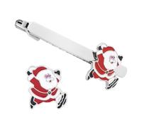3 Stück Krawattenklammern Legierung Weihnachtsmann für Männer | Pack, Feine Politur und Eleganter Metallglanz, für Anzug und Hemd bei Büro oder Auftritt