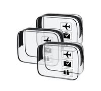 3 Stück Kulturbeutel Transparent,Kosmetiktasche Durchsichtig,Flugzeug PVC Kosmetiktasche,1 Liter Beutel Flugzeug Handgepäck, Flughafen-konforme,Reisezubehör für Männer,Frauen