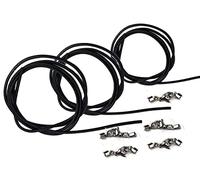 3 Stück Lederband Lederkette Ledercollier f. Damen Herren Schwarze Lederschnur Rindsleder 2mm ca.1 00m lang mit 5 St. Edelstahl Lederbandverschluss zum selbst montieren