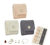 3 Stück Reise Schmucktasche, Kleine Reiseschmucktasche, Faltbare Mini Schmuck Reisetasche, Reise Schmuckbeutel, Schmuck Organizer, Kleines Schmuckkästchen, Tragbare Reises Schmuckrolle Mit Schnalle