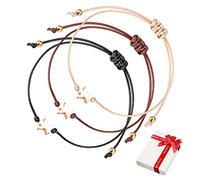 3 Stück Rosegold Schutzengel Glücksarmband Set für Frauen Mädchen,Verstellbar Zart Filigranes Dünn Seil Liebes Damen Engel Flügel Glücksbringer Armband Geschenk für Beste Freundin Kommunion Geburtstag