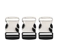 3 Stück Schnelle Seite Release Schnalle, Dual einstellbare Metall Clip Schloss Schnellverschluss Schnalle Clip flach Schloss für Gürtel Rucksack Gürteltasche Kragen Pack
