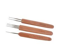 3 Stück/Set 0,75 mm Häkelnadel für Dreadlocks Crochet Hook Dreads Häkelnadel Set Bambusgriff Dreadlocks Haken（1 Haken, 2 Haken, 3 Haken)