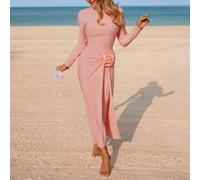 3 Stück/Set bescheidenes florales 3D-Muster Rosa Bikini Set mit Tankini-Top & Shorts, Strandurlaub Bademode für Frauen