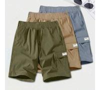 3 Stück/Set Kinder Jungen Lässige einfarbige Loose Fit Shorts mit elastischem Bund, vielseitig für den täglichen Gebrauch, Pendeln, Schule, Lässig, Sp