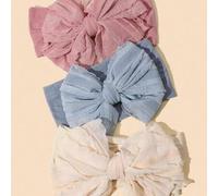 3 Stück/Set Kinderhaaraccessoires, große Schleife Nylon Stirnbänder und Chiffon Haargummis für Mädchen, perfekt als Valentinsgeschenk