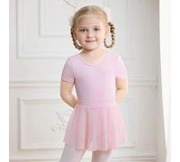 3 Stück/Set Mädchen Rosa Elastischer Strick Hautfreundlicher Bodysuit, Mädchen Rosa Tüllrock, Mädchen Weiße Hautfreundliche Elastische Strumpfhose, We